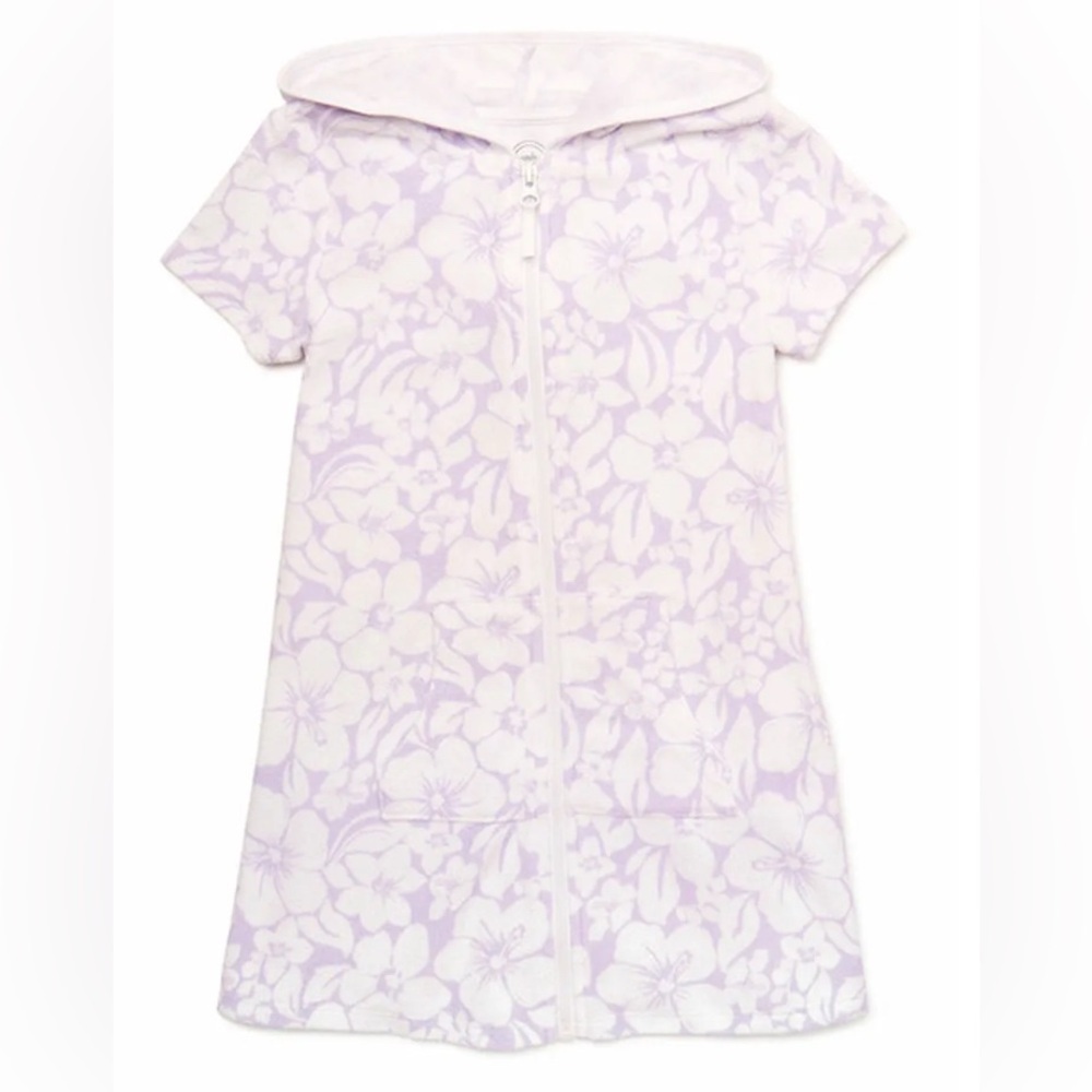 Wonder Nation Girl's Plus Hooded Swim Cover Up